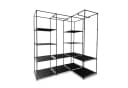 relaxdays Eckschrank Kleiderschrank Schwarz Metall Vlies Bild 2