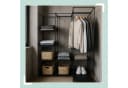 relaxdays Eckschrank Kleiderschrank Schwarz Metall Vlies Bild 3
