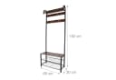 relaxdays Garderobenständer Garderobe mit Schuhbank Schwarz Braun Bild 4