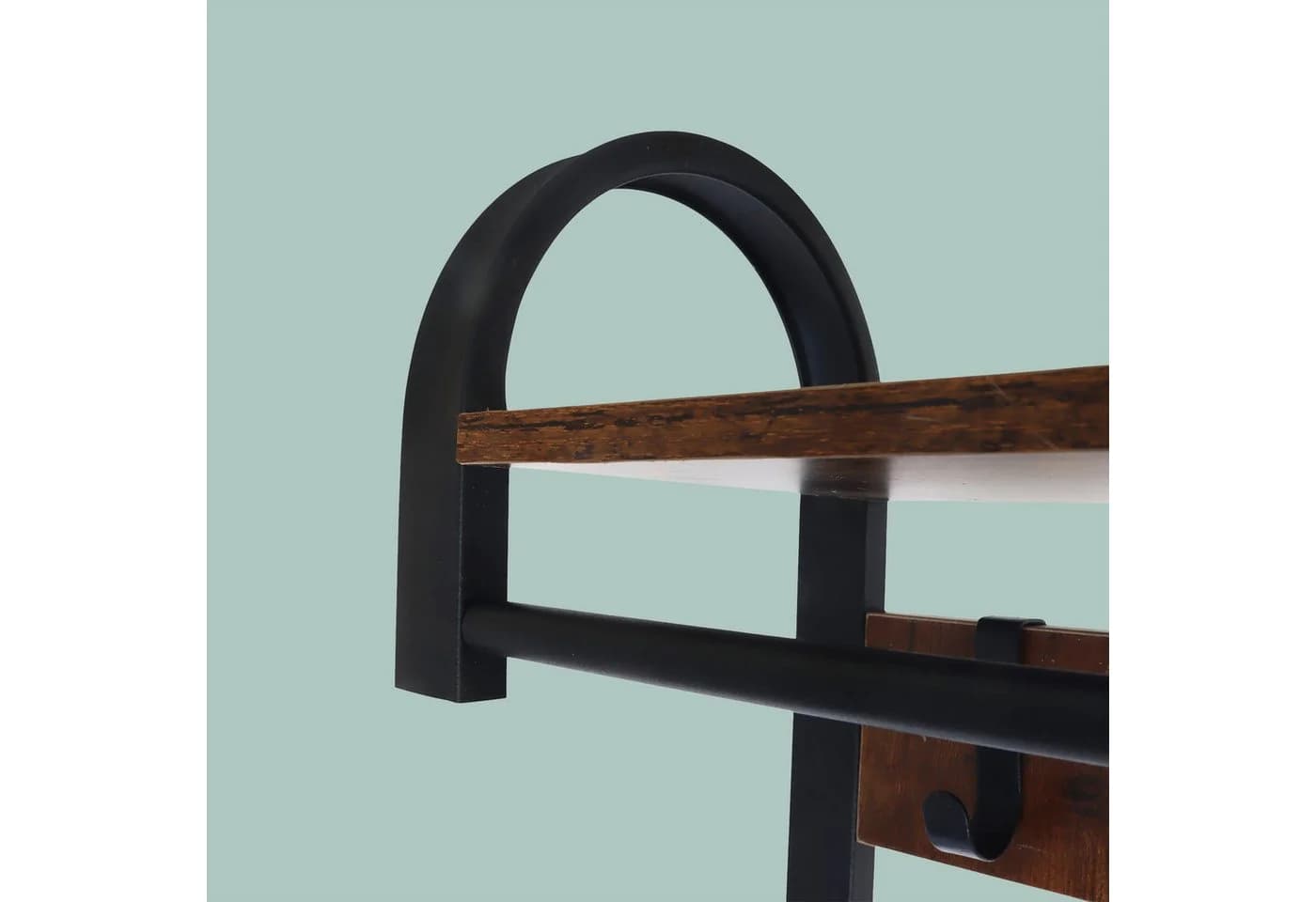 relaxdays Garderobenständer Garderobe mit Schuhbank Schwarz Braun - Bild 5