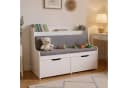 relaxdays Truhenbank Kinderbank mit 2 Schubladen Weiß/Grau Bild 3