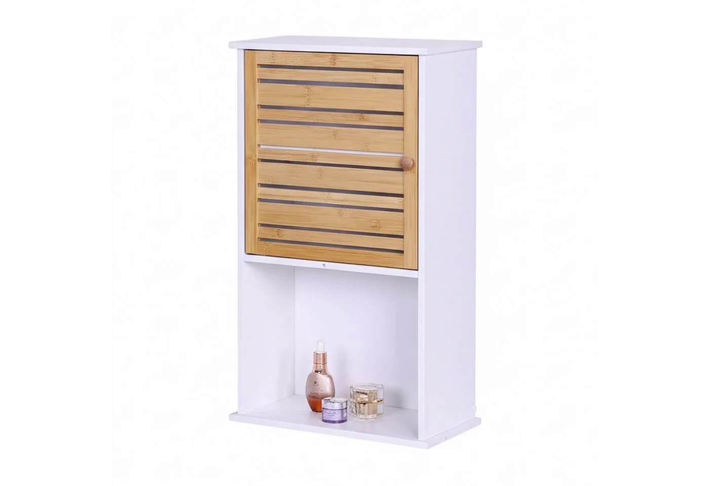 RELAXDAYS Badhängeschrank Bambustür Weiß - Bild 2