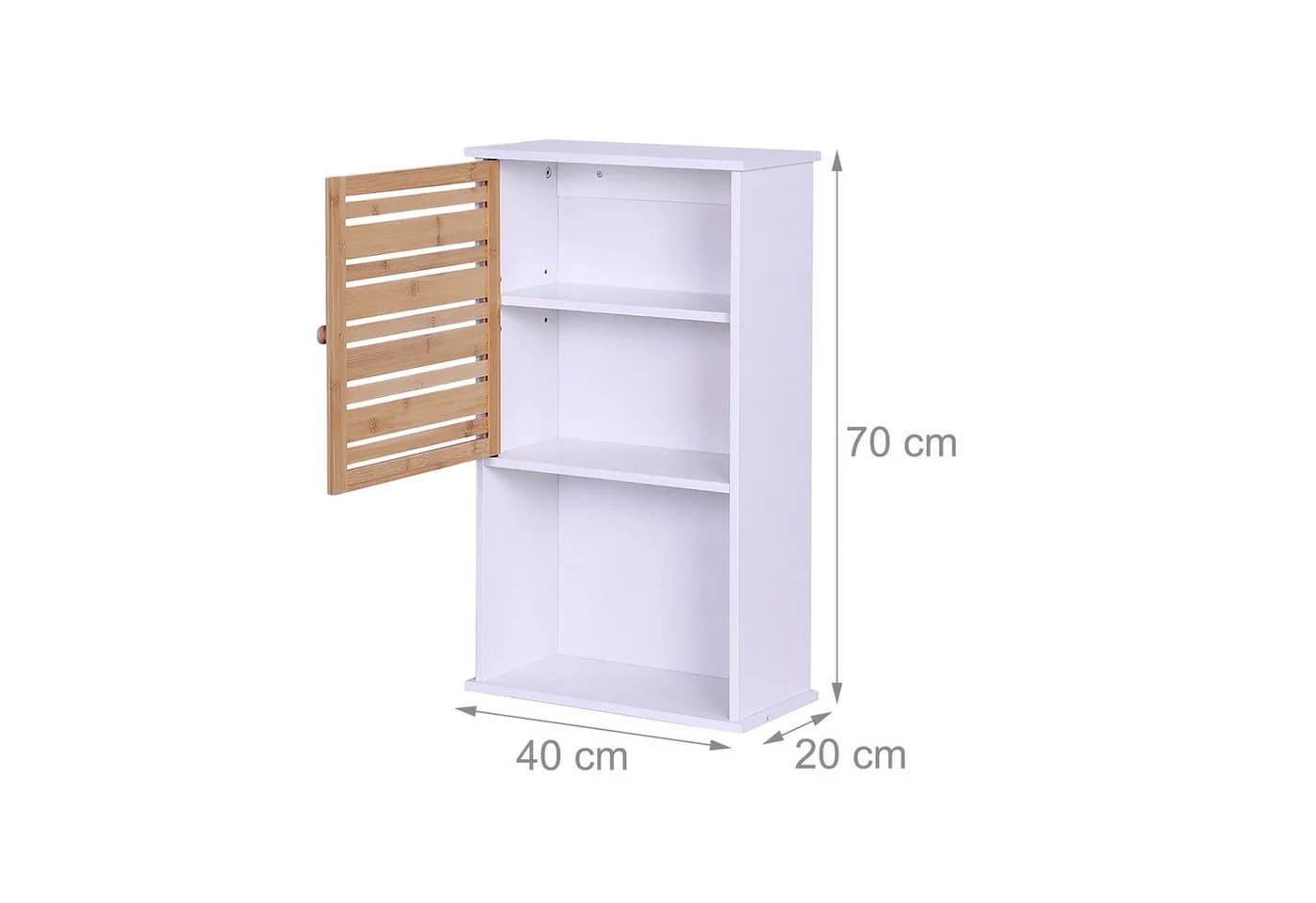 RELAXDAYS Badhängeschrank Bambustür Weiß - Bild 4