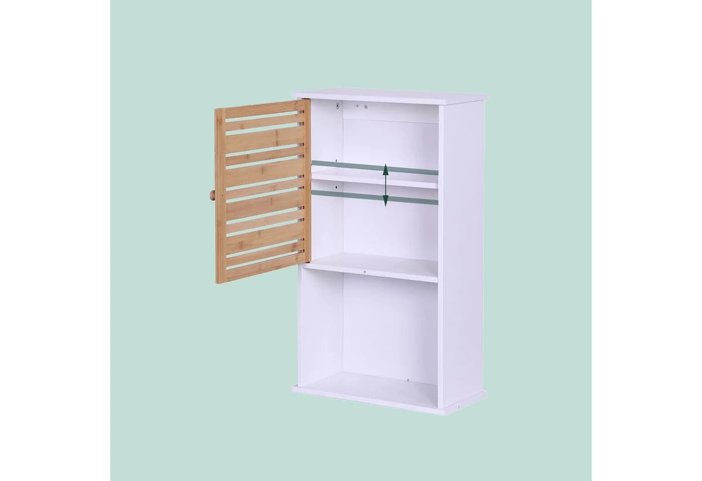 RELAXDAYS Badhängeschrank Bambustür Weiß - Bild 5