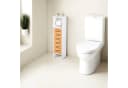 relaxdays Toilettenpapierhalter Stehend 3 Ablage Weiß Bambus Bild 1