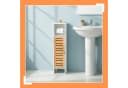 relaxdays Toilettenpapierhalter Stehend 3 Ablage Weiß Bambus Bild 3