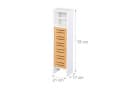 relaxdays Toilettenpapierhalter Stehend 3 Ablage Weiß Bambus Bild 4