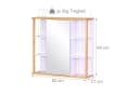relaxdays Spiegelschrank mit Bambus Dekor - MDF, Glas, Weiß/Natur - 64x62x21 cm Bild 4