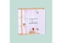 relaxdays Spiegelschrank mit Bambus Dekor - MDF, Glas, Weiß/Natur - 64x62x21 cm Bild 5
