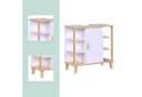 relaxdays Waschbeckenunterschrank Tür & Ablage Weiß/Bambus Bild 5