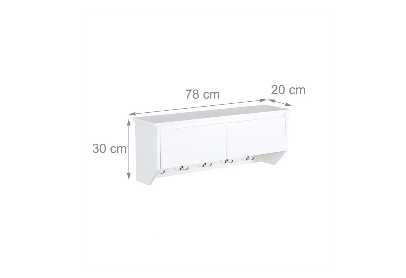 relaxdays Wandgarderobe 5 Haken mit Stauraum Weiß - Bild 4