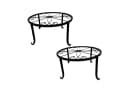 relaxdays Blumenhocker Retro Blumenständer 2er Set Schwarz Bild 2