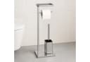 relaxdays WC-Garnitur Metall mit Ablage Silber Bild 1