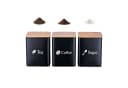 relaxdays Vorratsdose 3er Set Kaffee Tee Zucker Stahl Schwarz Bild 2