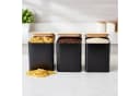 relaxdays Vorratsdose 3er Set Kaffee Tee Zucker Stahl Schwarz Bild 3