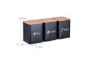 relaxdays Vorratsdose 3er Set Kaffee Tee Zucker Stahl Schwarz Bild 4