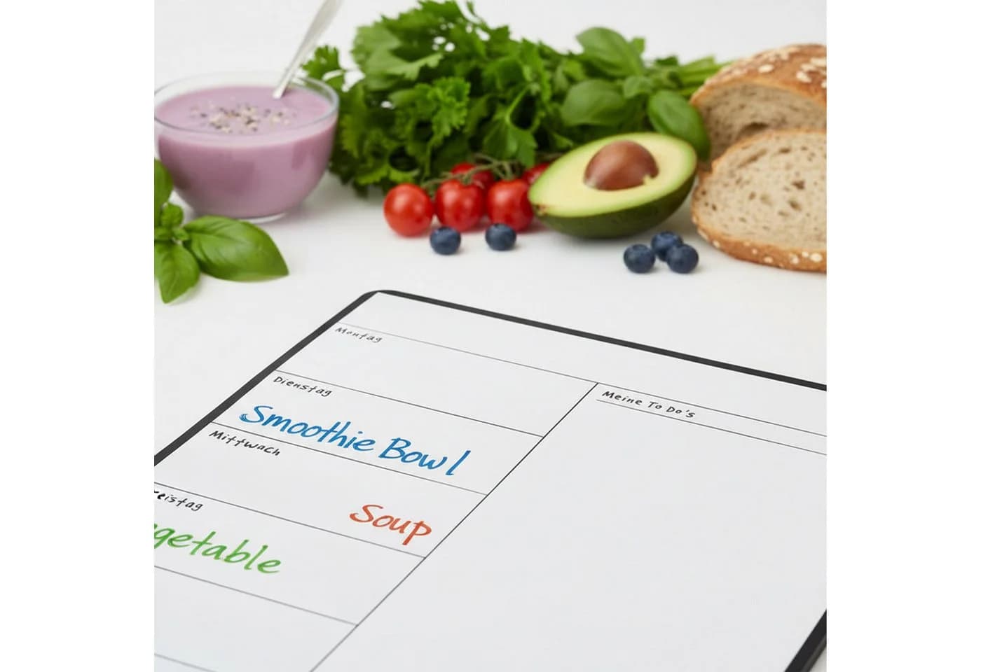 relaxdays Memoboard Speiseplan Wochenplaner magnetisch Schwarz - Bild 5