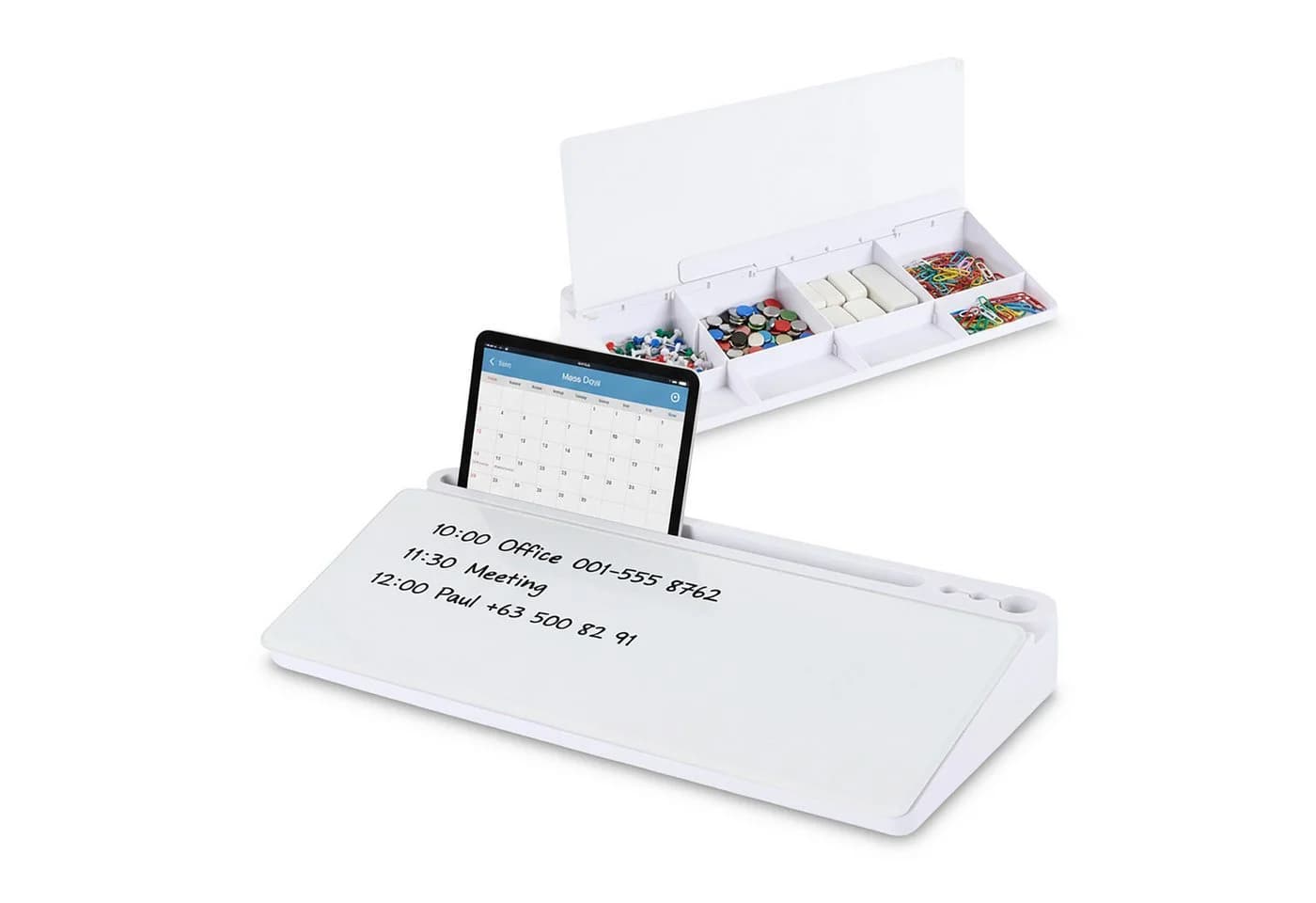 relaxdays Schreibtisch Organizer mit Whiteboard Weiß - Bild 2