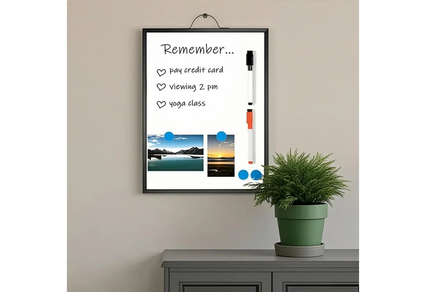 relaxdays Memoboard Whiteboard zu Aufhängen