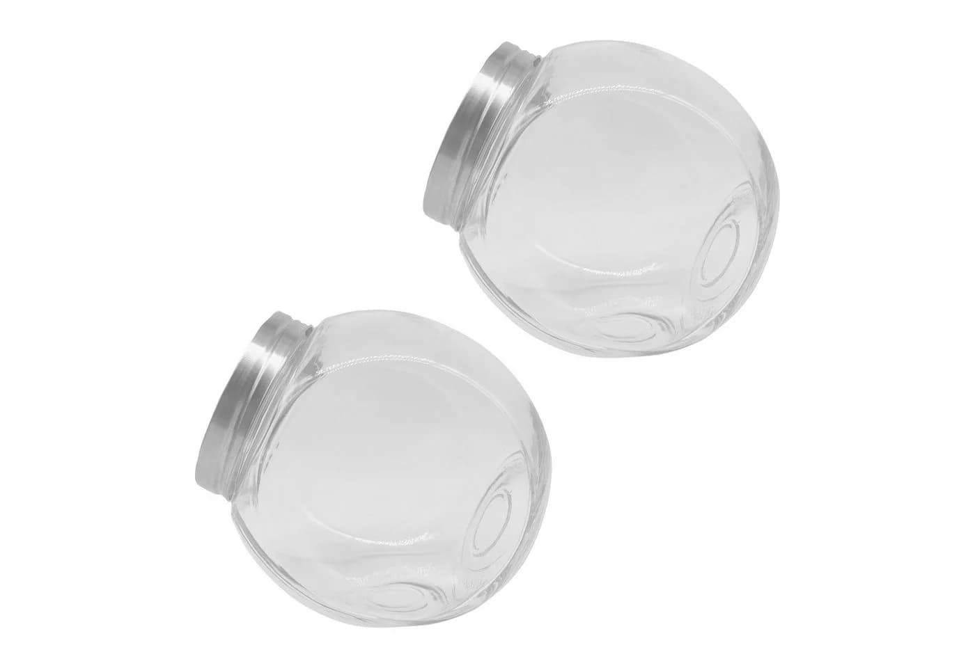 relaxdays Vorratsglas Bonbonglas 2er Set 2 Liter Glas Transparent/Silber - Bild 2