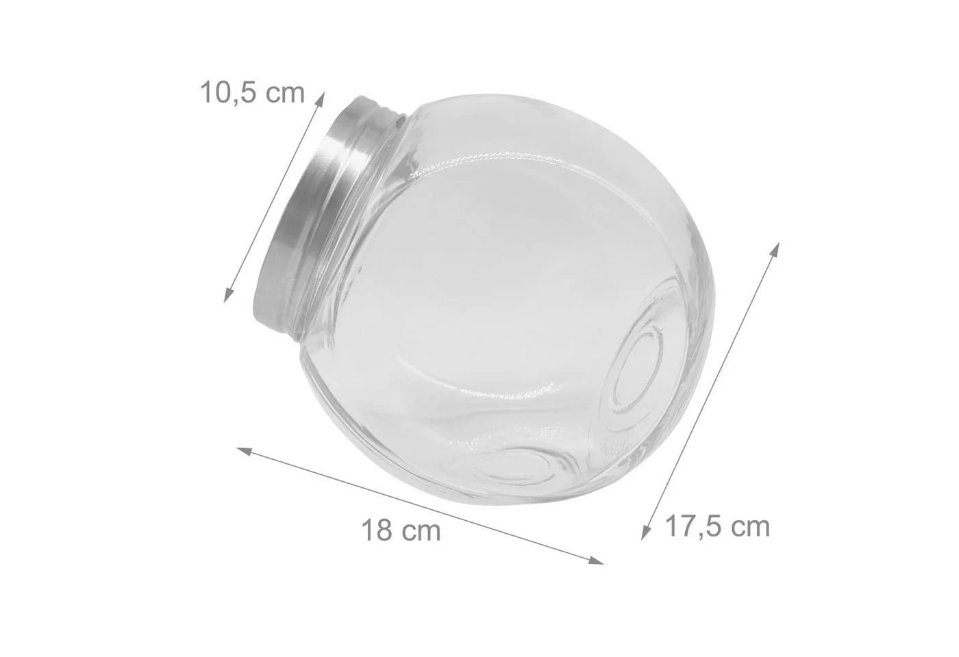relaxdays Vorratsglas Bonbonglas 2er Set 2 Liter Glas Transparent/Silber - Bild 4