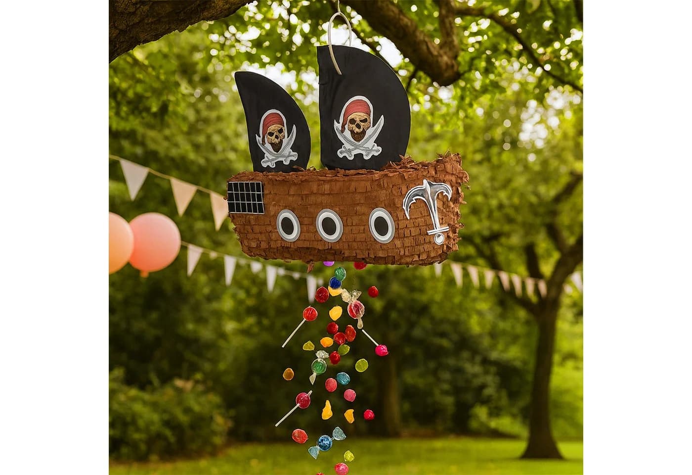 RELAXDAYS Pinata Set Piratenschiff Stab & Maske