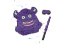 RELAXDAYS Pinata Set Monster mit Stab und Maske Lila Bild 2