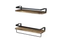 relaxdays Wandregal 2-teiliges Wandregal Set Holz Eisen Bild 5