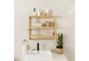 relaxdays Wandregal Bad mit Handtuchstange Bambus Bild 1