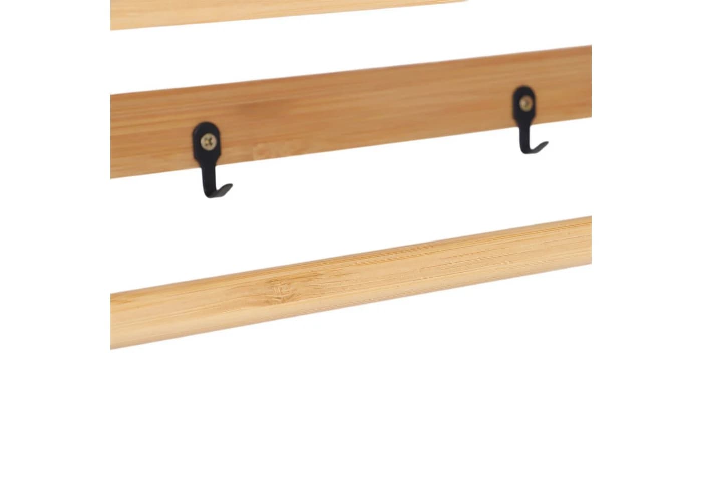 RELAXDAYS Wandregal Bad mit Haken & Handtuchstange Natur Bambus - Bild 5