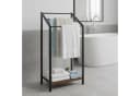relaxdays Handtuchständer mit Ablage Industrial Design Schwarz Braun Bild 1