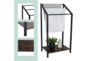 relaxdays Handtuchständer mit Ablage Industrial Design Schwarz Braun Bild 5