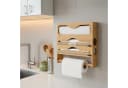 relaxdays Wandrollenhalter Küche 4-in-1 Bambus mit Schneider Bild 3