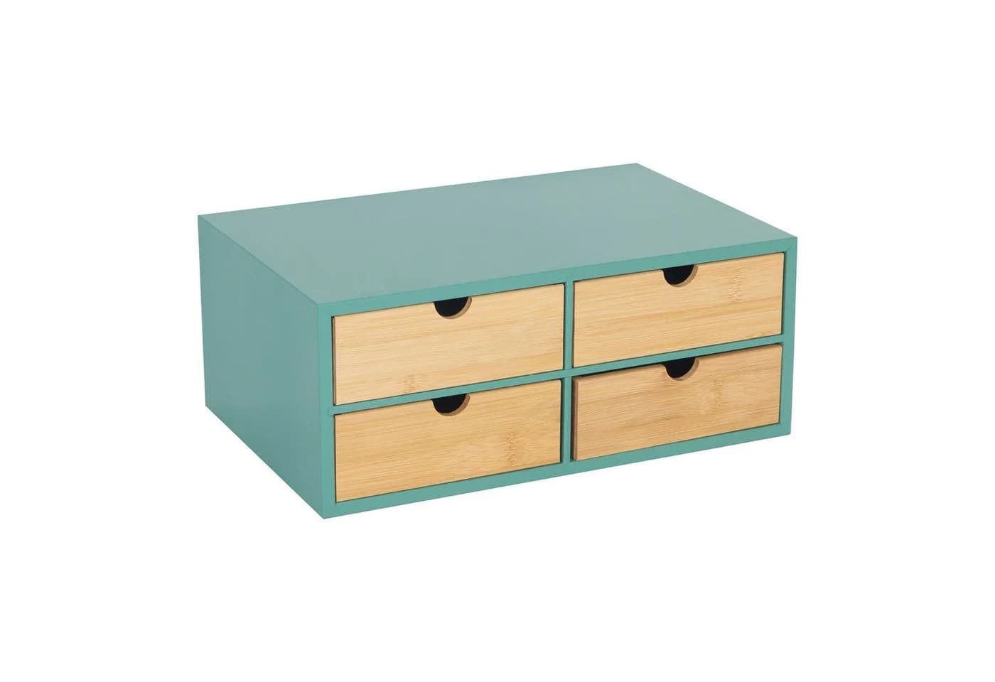 relaxdays Schreibtisch Organizer 4 Schubladen Bambus - Bild 2