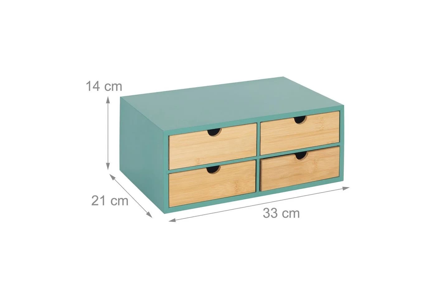 relaxdays Schreibtisch Organizer 4 Schubladen Bambus - Bild 4
