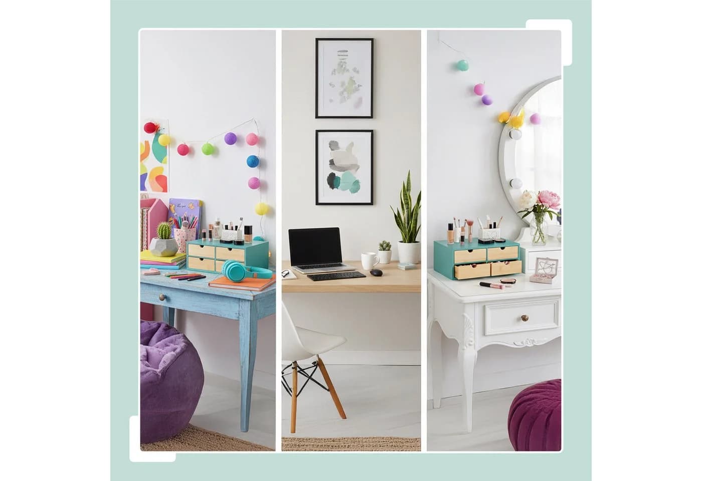 relaxdays Schreibtisch Organizer 4 Schubladen Bambus - Bild 5
