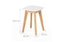 relaxdays Sitzhocker Esszimmerhocker im 2er Set Bambus Weiß Bild 4