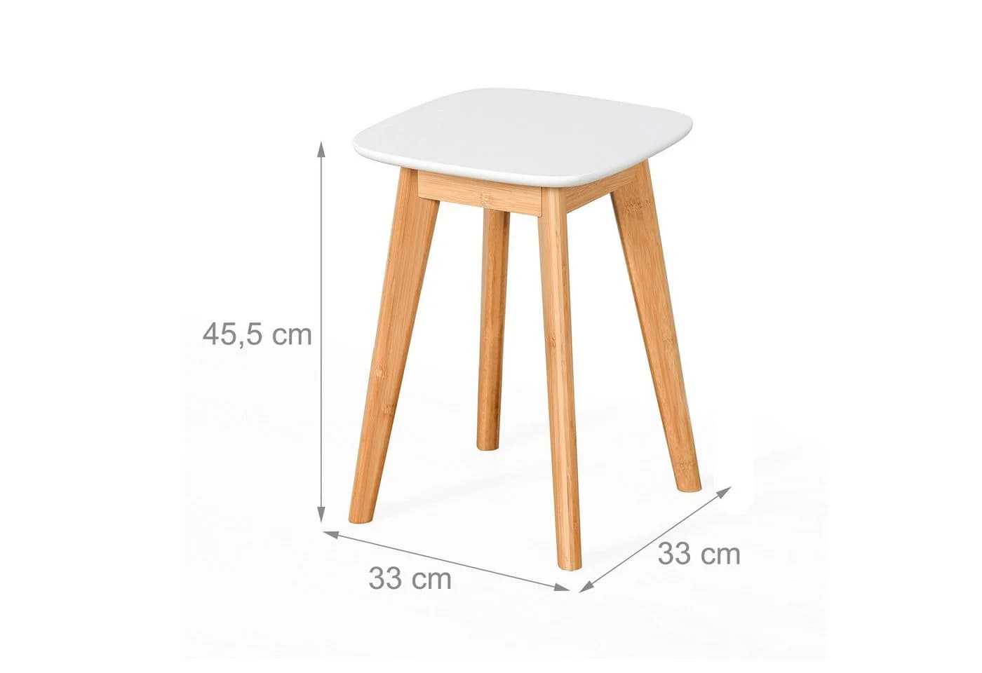 relaxdays Sitzhocker Esszimmerhocker im 2er Set Bambus Weiß - Bild 4
