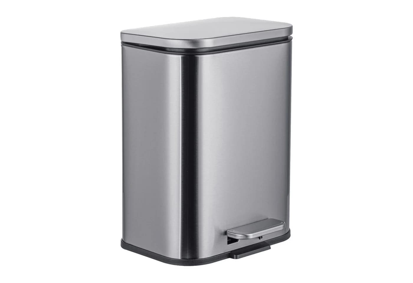 relaxdays Mülleimer 5 l mit Trittpedal und Soft-Close Silber - Bild 2