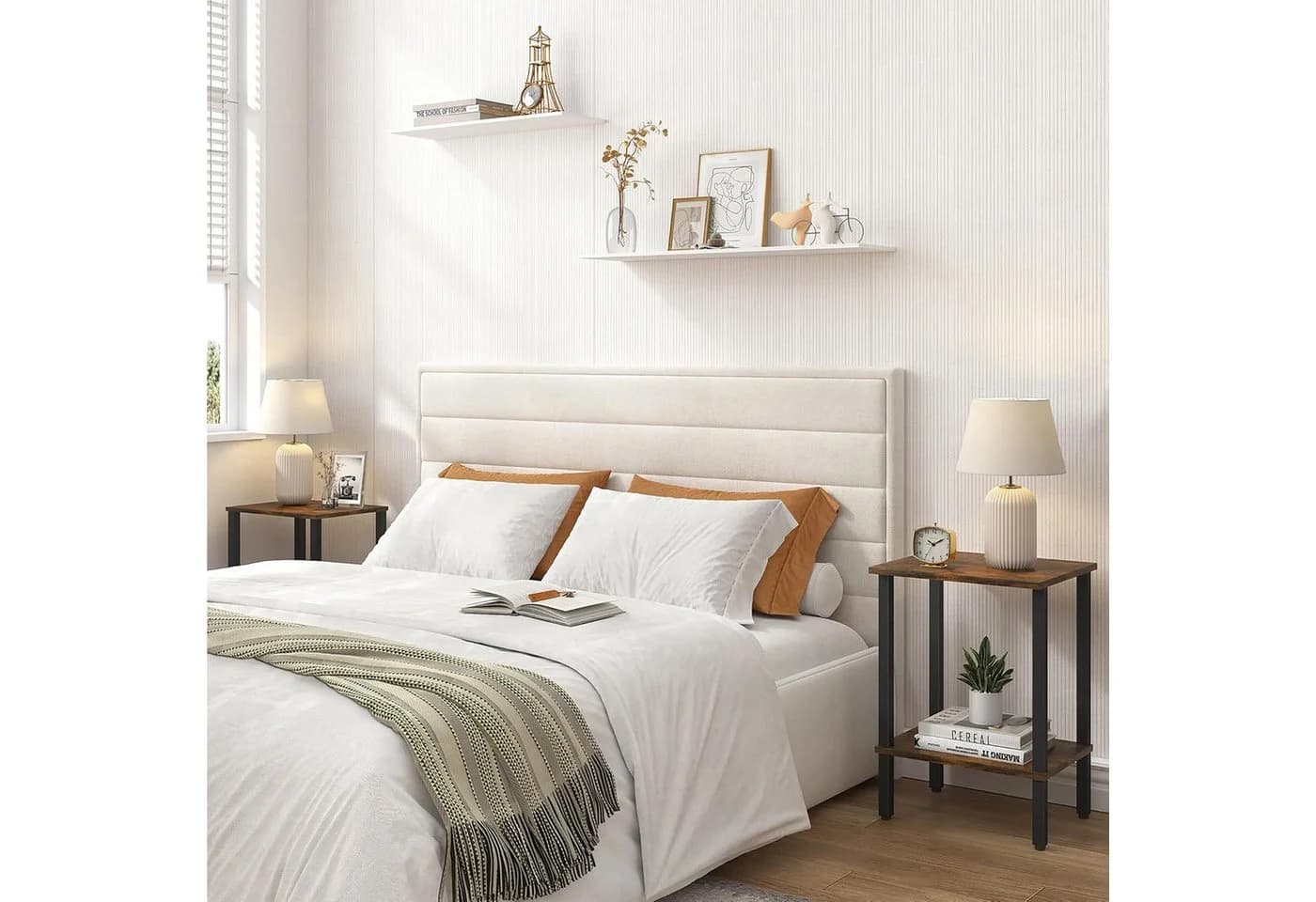 relaxdays Beistelltisch Industrial 2 Ebenen Braun Schwarz