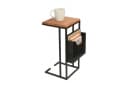 RELAXDAYS Beistelltisch C-Form mit Zeitungsablage Braun/Schwarz Bild 2