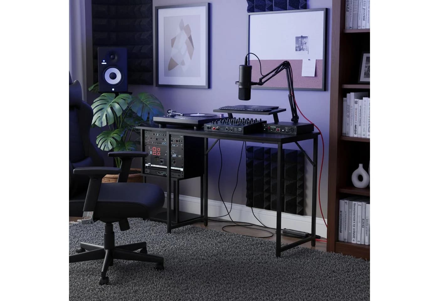 relaxdays Computertisch mit Monitoraufsatz - Schwarz - 80x40x75 cm - Bild 5
