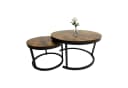 relaxdays Satztisch 2er Set Industrial Design Braun/Schwarz Bild 2