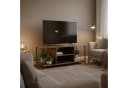 relaxdays TV-Bank TV Lowboard 4 Fächer Braun Schwarz Bild 1