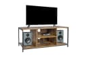 relaxdays TV-Bank TV Lowboard 4 Fächer Braun Schwarz Bild 2