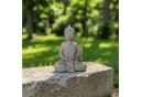 relaxdays Buddha Figur 52 cm - Polyresin Stein-Optik Anthrazit Bild 1