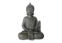relaxdays Buddha Figur 52 cm - Polyresin Stein-Optik Anthrazit Bild 2