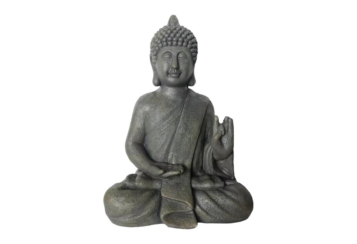 relaxdays Buddha Figur 52 cm - Polyresin Stein-Optik Anthrazit - Bild 2
