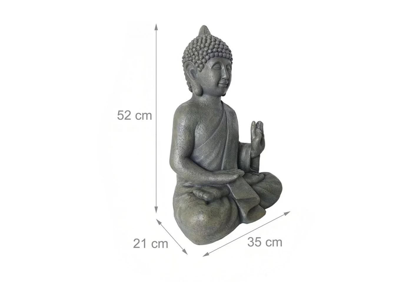 relaxdays Buddha Figur 52 cm - Polyresin Stein-Optik Anthrazit - Bild 4