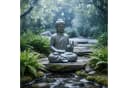 relaxdays Buddha Figur 52 cm - Polyresin Stein-Optik Anthrazit Bild 5